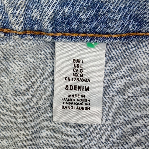 H&M &Denim Frayed Hem Mini-Skirt Size L NWT - Picture 8 of 10